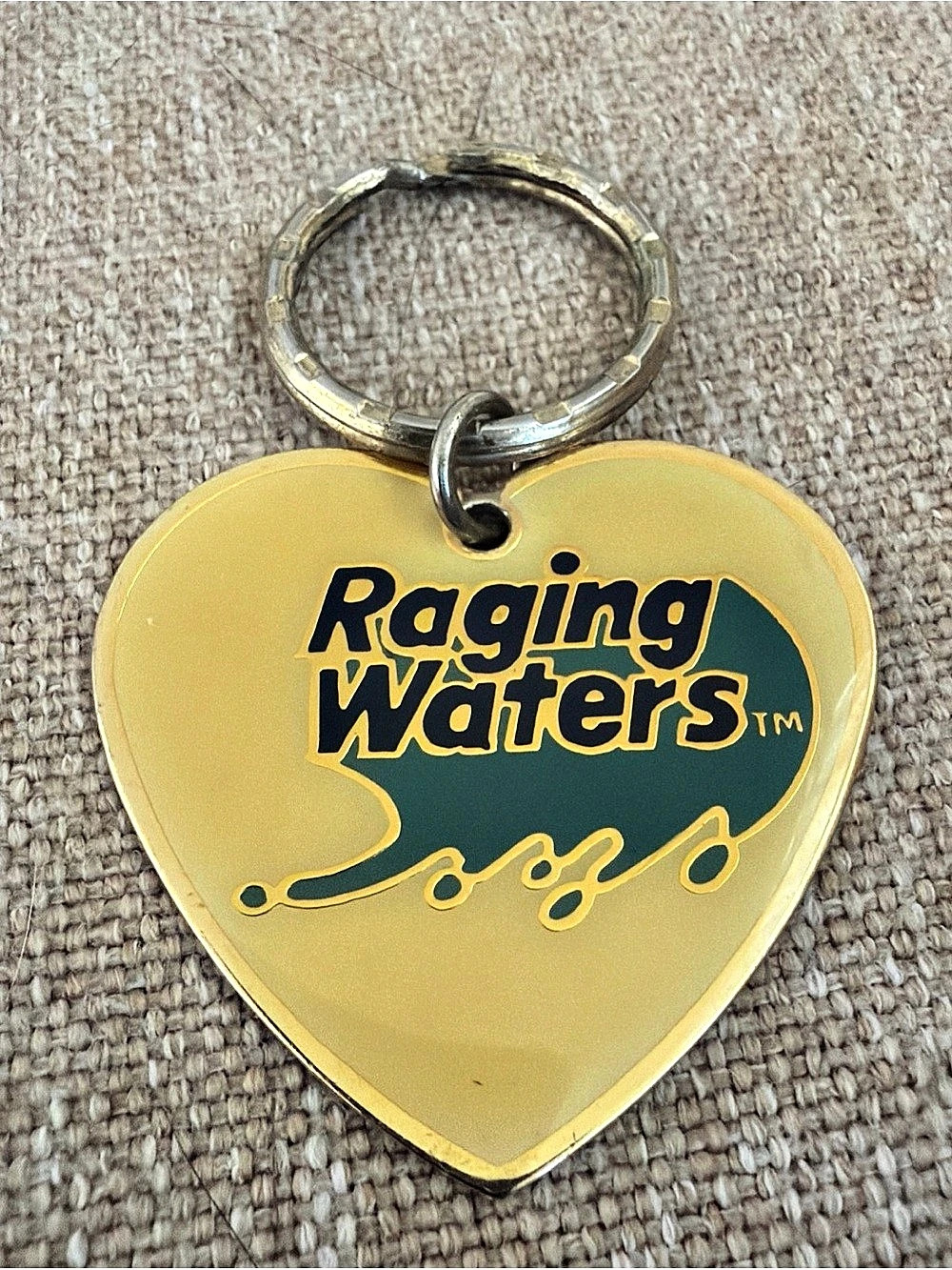 Raging Waters Raging Waters Heart Keychain in Yellow & Green